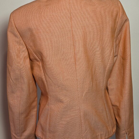 Worth New York Tailored Orange Blazer Size 6 | Whipstitch Detail - Picture 5 of 6